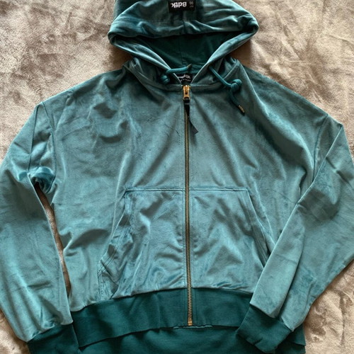 Bodytalk velour jacket green, size Large, like new