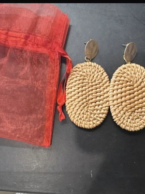 Boho style straw earrings new