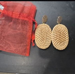 Boho style straw earrings new