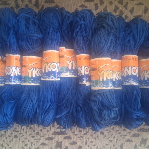 Dolls in navy blue color with summer cotton yarn MYKONOS like new, pack of 10