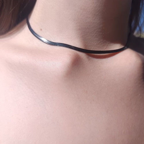 Black Stainless Steel Necklace new, 41 cm