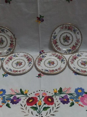 Ρηχά πιάτα 6τμ 16 εκ Royal Grafton "Malvern" fine bone china England 1960-1972