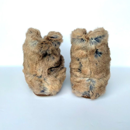 Pottery Barn PB Teen Wolf Booties slippers synthetic fur new size XL
