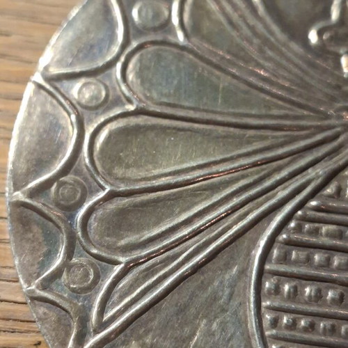 Zolotas vintage silver 950 vermeil brooch with Mycenaean butterfly design