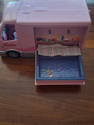 Barbie camper used, functional with stickers