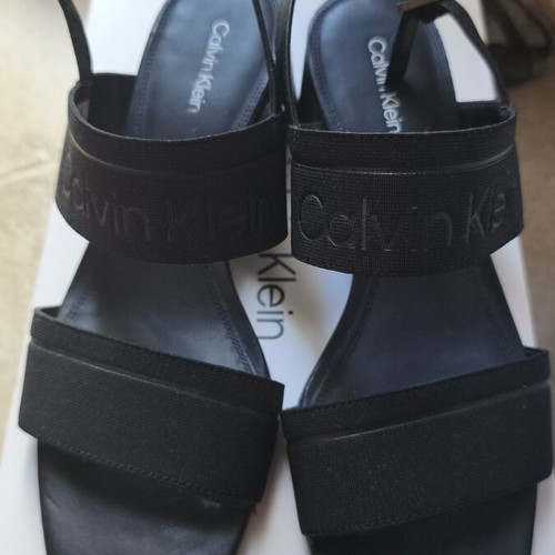 Calvin Klein sandals, black, size 38, low comfortable heel