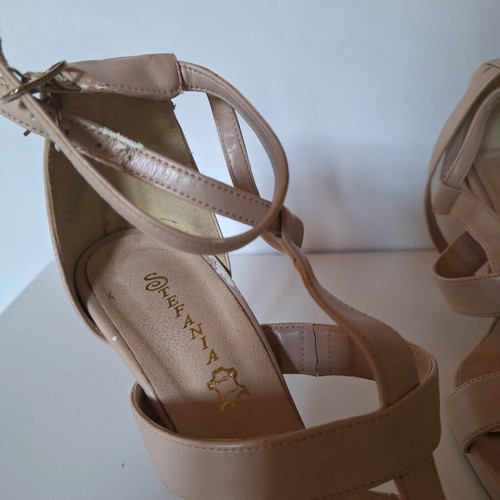 Stefania women's leather shoes used, size 40, 10cm heel