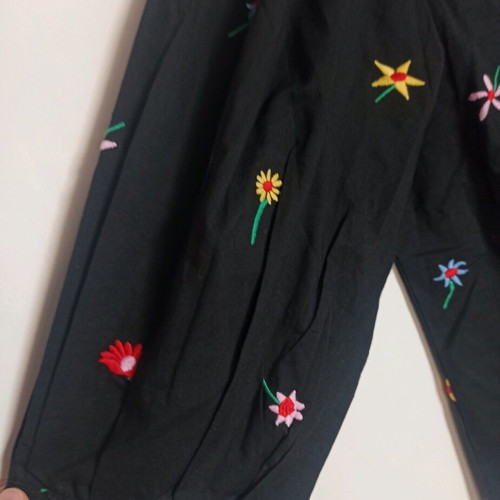Compañía Fantástica top new with embroidered colorful flowers, size XL