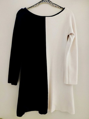 ZARA φόρεμα σαν καινούργιο, πλεκτό μίνι σε γραμμή Α, μαύρο και άσπρο