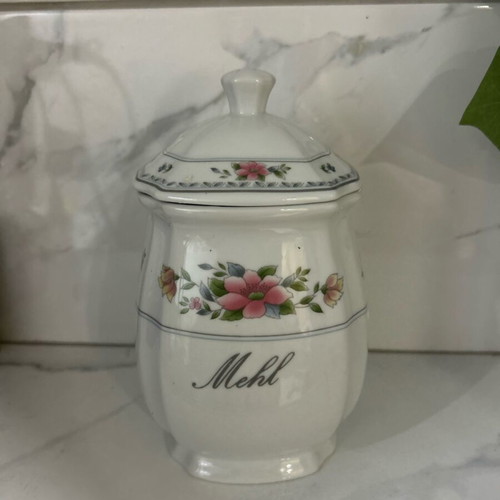 Porcelain jar like new, German with floral design