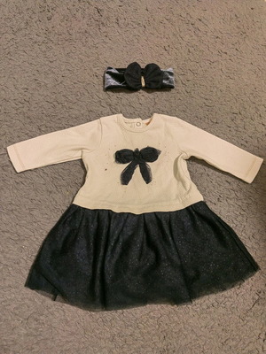 Festive dress for newborn up to 2 months like new with headband