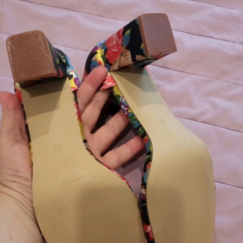 Shein floral sandals new, 7 cm heel, size 41