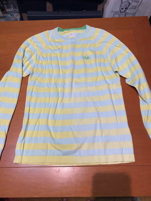 Adidas unisex pullover like new, size medium, white and yellow