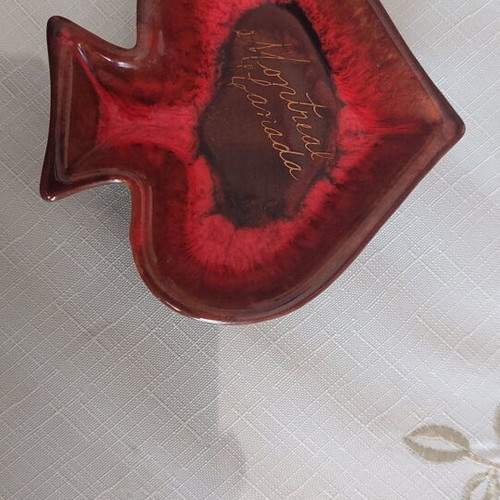 Decorative red clay items like new, Canada 1950s-60s