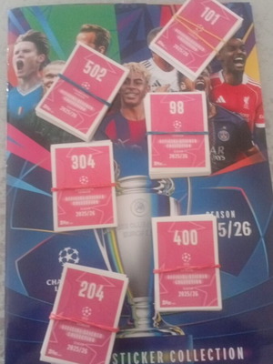 Αυτοκόλλητα διπλά Champions League Topps 2025-26 καινούργια