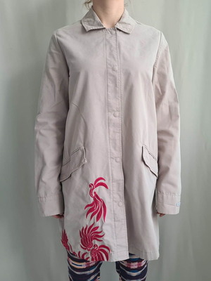 Backstage by OSKA embroidered women's coat size M beige used
