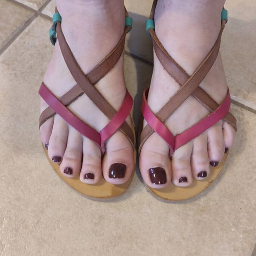 Dimopoulos leather sandals like new, multicolor, size 38