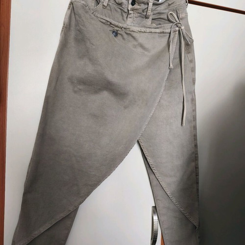Acerbis elastic jeans with apron like new, size M 38 10, gray beige