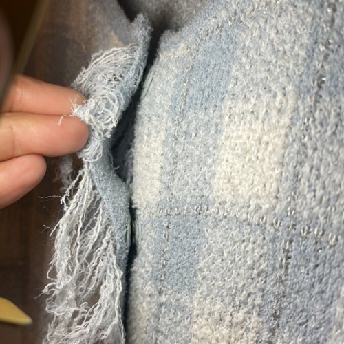 Armani tweed coat like new, white and blue, size S