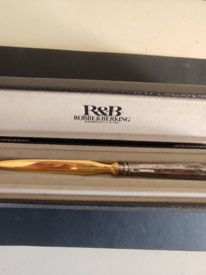 Robbe & Berking luxury letter opener new with gold-plated blade