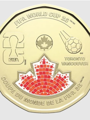 World Cup 2026 $1 Canada Coin colored, like new, set of 2