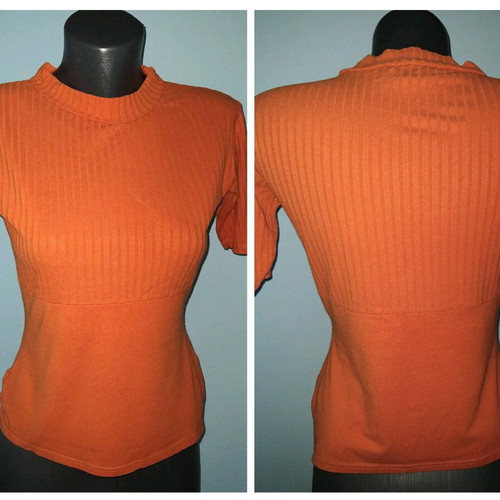 Street One ribbed branded blouse like new, orange, universal size M-2XL