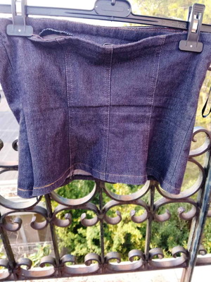 Jean strapless top used, size M, blue