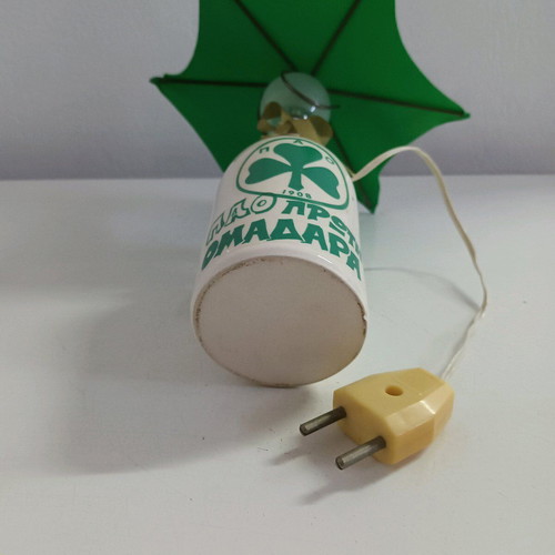 Panathinaikos lamp like new, height 25 cm, diameter 22 cm