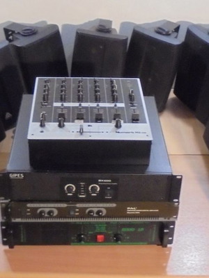 Επαγγελματικός εξοπλισμός ήχου μεταχειρισμένος, 12 ηχεία Master Audio, 3 ενισχυτές, μείκτης