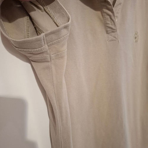 Piazza Italia Polo Shirt new, beige with pink details, size L