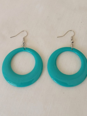 Turquoise Resin Earrings new, lightweight with retro pop art style