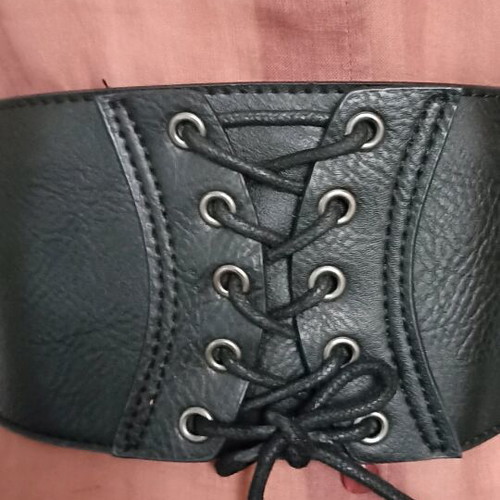 Corset belt like new, black with lace-up detail