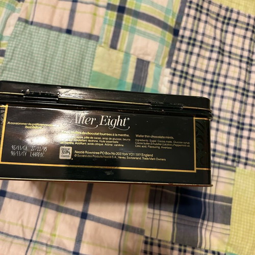 After Eight storage tin used, collectible from 1995