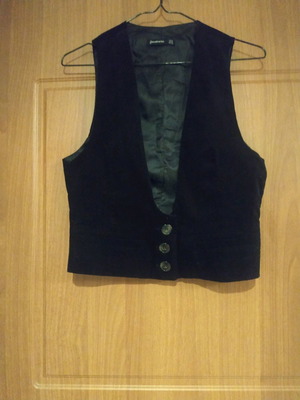 Stradivarius corduroy vest black new, size M