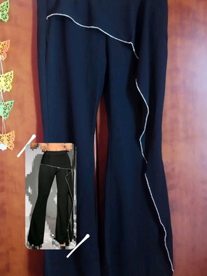 Black flare pants with strass Shein new, size L