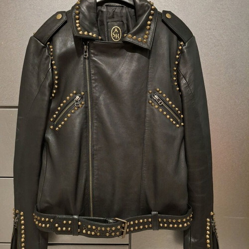 ASH biker jacket leather like new, black