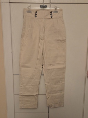 Regalinas beige fabric pants high-waisted like new, small-medium