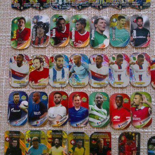 Set of 71 used metal tags from football collections