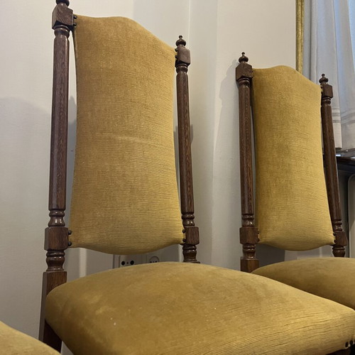 Handmade solid wood dining set with 6 chairs extendable, like new