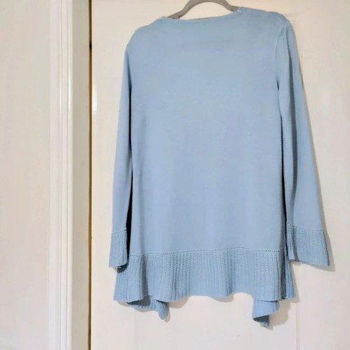 Knitted autumn baby blue cardigan, size M