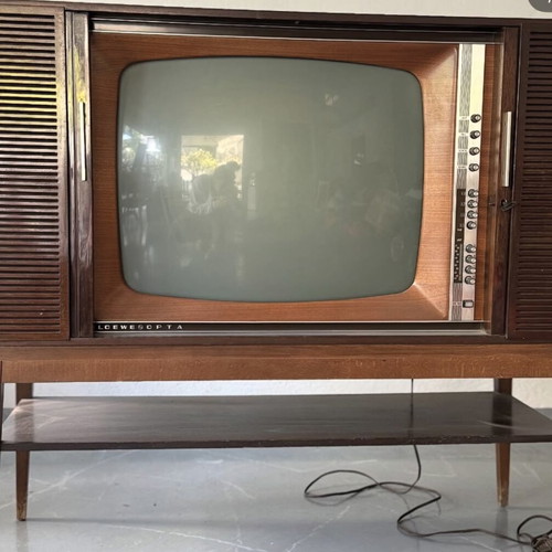 Television Loewe Opta Floor TV 1970 used, rare antique
