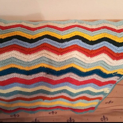 Handmade knitted rug used, 0.80×0.50 m