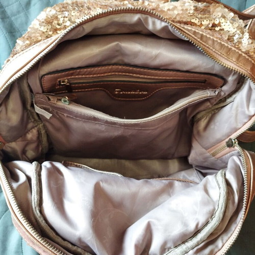 Backbag Tom&Eva backpack gold with gold sequins like new