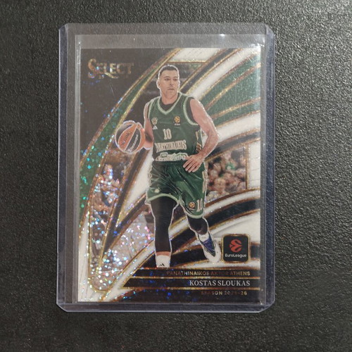 Select Kostas Sloukas white sparkle basketball card