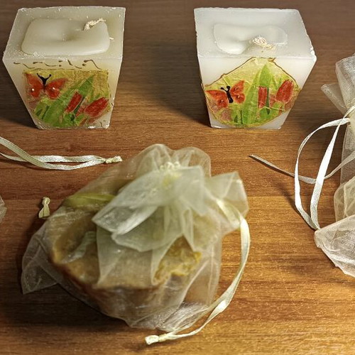 Soaps and handmade candles new, pack
