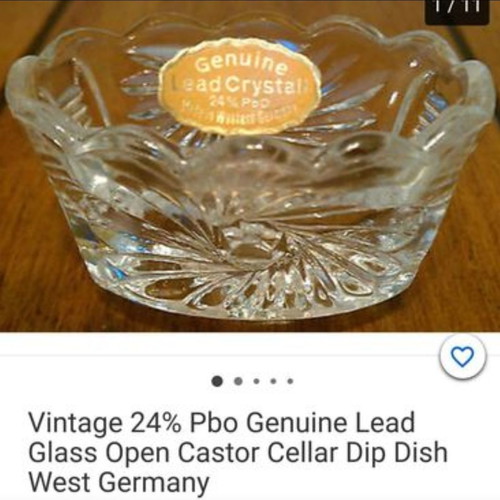 Set of 6 small crystal containers West Germany new
