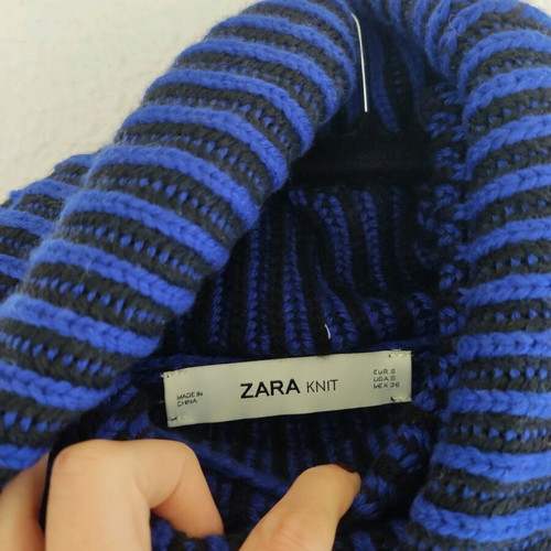 Zara knit sweater oversized blue new, size S