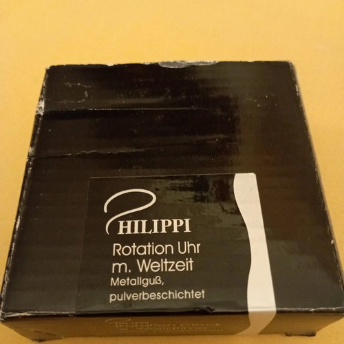 Philippi World Time Clock new, cast metal with powder coating