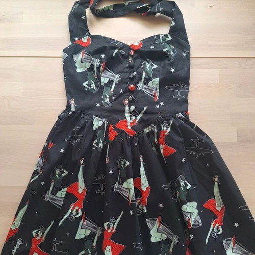 Hell Bunny Pin-up Halter Dress Size S like new