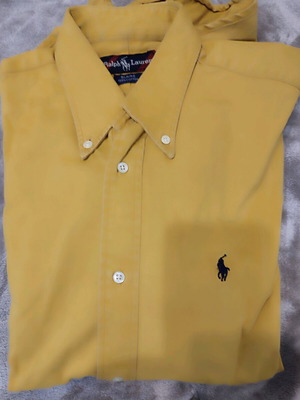 Men's Ralph Lauren dress shirt size Medium like new, yellow